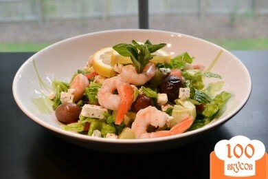 Фото рецепта: «Греческий салат с креветками»