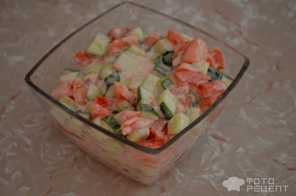 Рецепт Салат из огурцов и помидоров фото