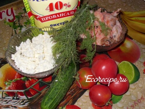 Ингредиенты для салата "Тюльпаны"
