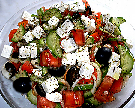 Рецепт греческий салат с адыгейским сыром