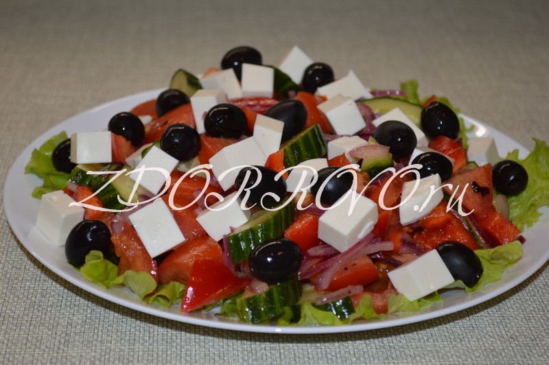 Рецепт греческого салата с сыром
