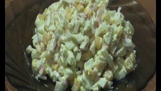 Крабовый салат (лучший рецепт салата с крабовыми палочками).
