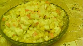 Салат с Крабовыми палочками и кукурузой