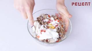 Рецепт салата из крабовых палочек с грибами - легкие салаты