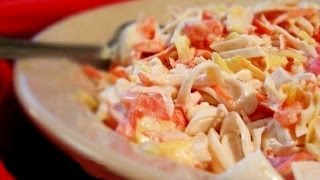 вкусный салат из кальмаров, новогодний рецепт
