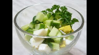 Как сделать простой и вкусный салат из свежих огурцов и яиц