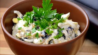 ✧ САЛАТ Из БАКЛАЖАНОВ Лука и Яиц Баклажаны как Грибы ✧ Eggplant, Onion and Egg Salad ✧ Марьяна