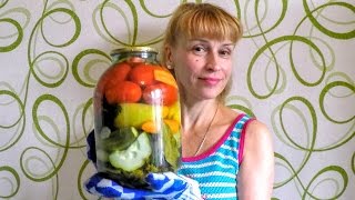 Овощное Ассорти на зиму рецепт Секрета заготовки и консервации огурцов и томатов с перцем