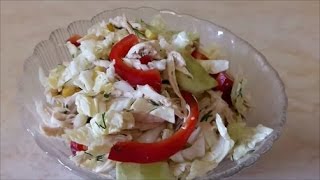 САЛАТ без МАЙОНЕЗА Салат за 5 МИНУТ Вкусный и сытный салат с пекинской капусты Салаты рецепты