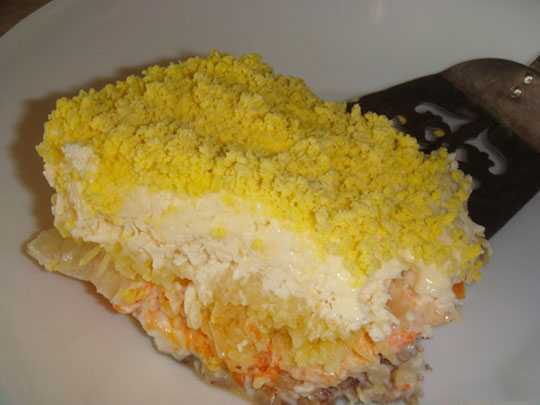 Мимоза с плавленным сыром салат рецепт