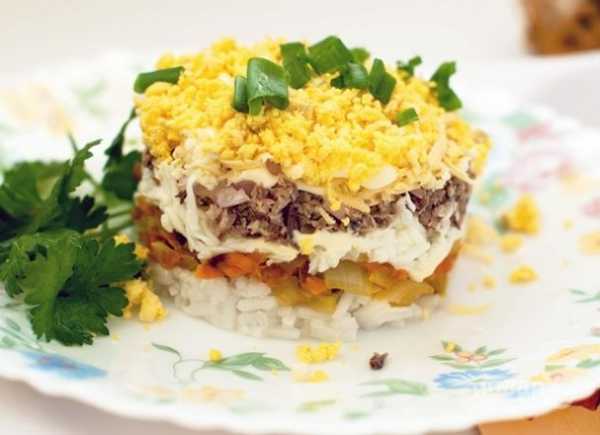 Мимоза салат с сыром и рисом