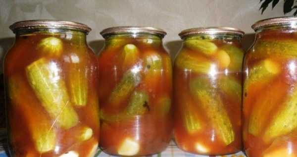 Рецепт салата из огурцов в томатном соке на зиму в банках