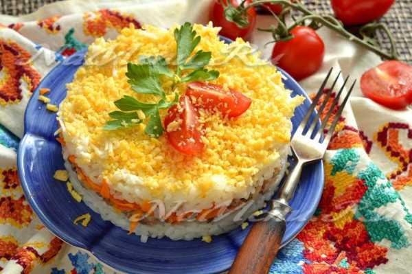 Салат мимоза рецепт классический пошаговый с фото с рисом