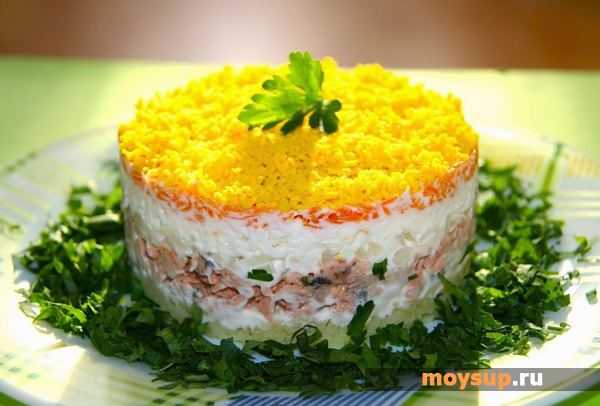 Салат мимоза рецепт с горбушей и сыром без картошки