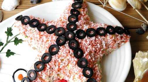 Салат морская звезда рецепт с фото с крабовыми палочками